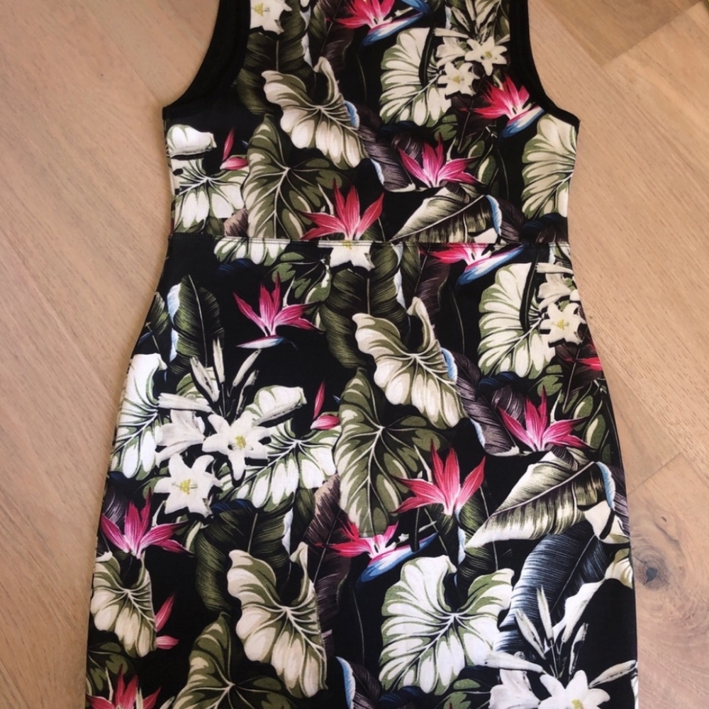 Topshop Black Floral Dress Size 6